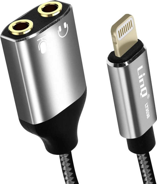 Produktbild LinQ LT3538 Audiosplitter (Lightning, 3.5mm Klinke)