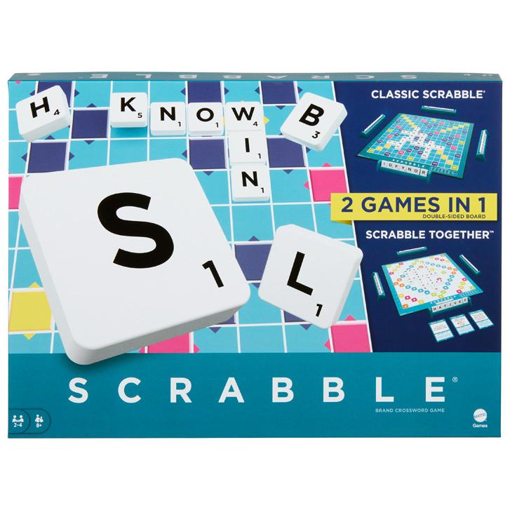 Mattel Επιτραπέζιο Scrabble 2 σε 1 για 2-4 Παίκτες 8+ Ετών (Ελληνική Έκδοση) HXW06