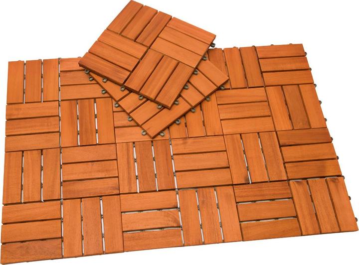 Immagine prodotto Casaria Set di piastrelle in legno d' acacia (33 x, 30 x 30 cm)