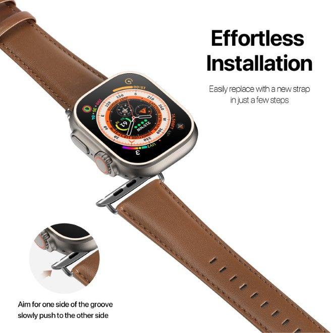 Actual product image Dux Ducis YS Series Genuine Leather Bracelet (38 mm, 40 mm, 41 mm, Genuine leather, Apple Watch Series 2, Apple Watch Series 3, Apple Watch Series 1, Apple Watch Series 4, Apple Watch Series 5, Apple Watch Series 6, Apple Watch Series 7, Apple Watch Series 8, Apple Watch Series 9, Apple Watch SE)