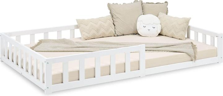 Immagine prodotto Homestyle4u Kinderbett mit Matratze & Lattenrost Rausfallschutz (120 x 200 cm)