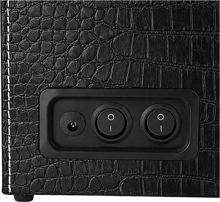 Actual product image Cbx Uhrenbeweger für 4+6 Uhren, Watchwinder Krokodilmuster mit weissen Nähten (10x)