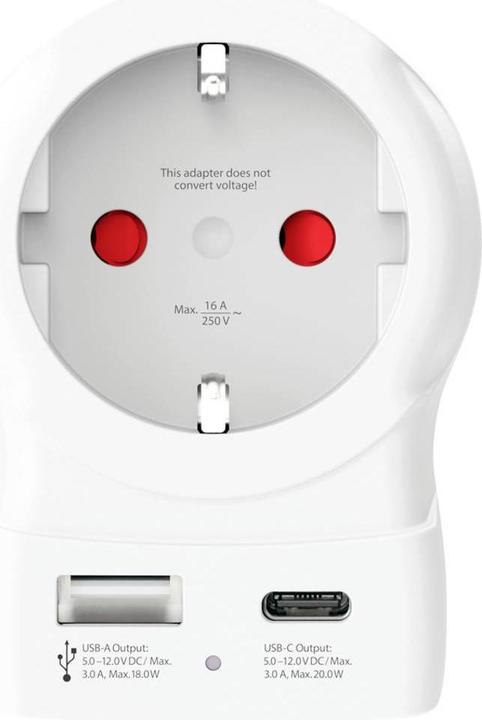 Actual product image Skross Länderstecker Europe to UK USB AC20PD weiss