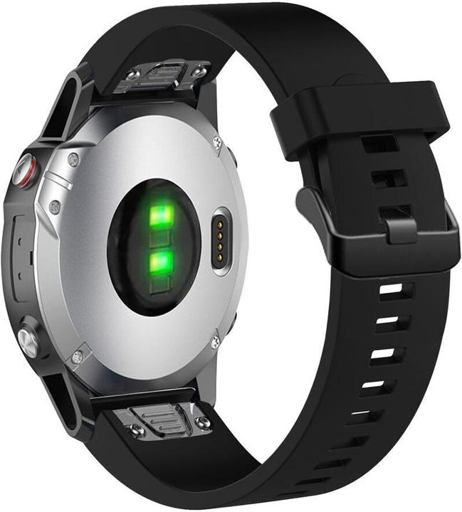 Image du produit Fixed Sangle en silicone pour Garmin QuickFit 20 mm Noir (20 mm, Silicone)