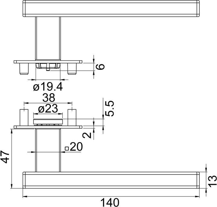 Produktbild Griffwerk Drückergarnituren Cubico Piatta S Quatro (Türgriff)