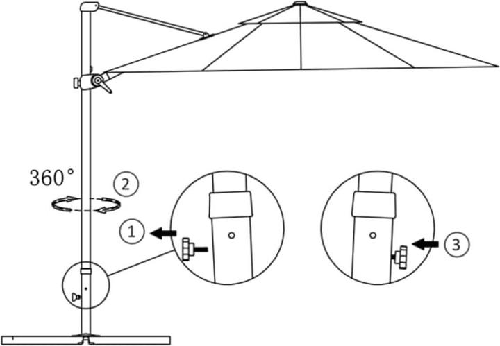 Produktbild vidaXL freischwingender Sonnenschirm (3 m)