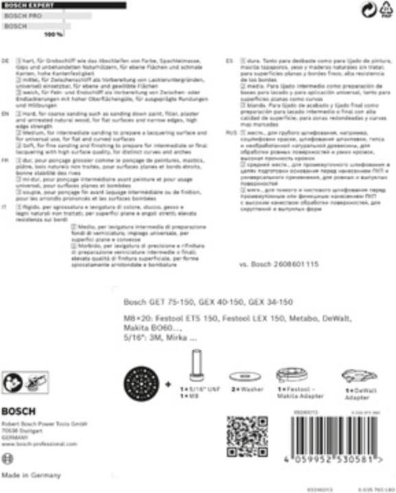 Produktbild Bosch Professional Zubehör EXPERT Multihole Universalstützteller, 150 mm, hart (Hart)