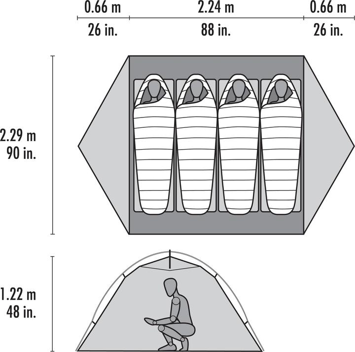 Actual product image Msr Elixir 4 Green (Dome tent, 4.21 kg)