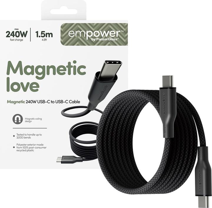 Immagine prodotto PanzerGlass USB-C magnetico a USB-C (1.50 m, USB 2.0, 240 W)