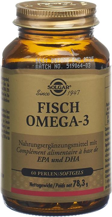 Actual product image Solgar Fisch Omega-3 Perlen (60 Piece, Capsules, 241 g)