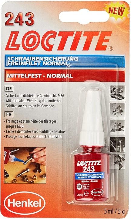 Loctite Blocco a vite 243 (20 g, 5 ml)