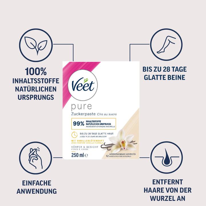 Image du produit Veet Pâte de sucre sucrée fleur de vanille (250 ml, 1 x, 440 g)