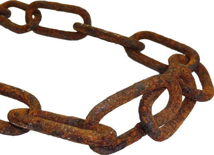 Actual product image Vitaliano Rusty Steel Chain Link Chain Yard Goods, 2 Metres, 5mm Thick, Iron Chain in Antique, Retro, Vintage- (2 m)