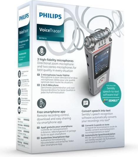 Actual product image Philips DVT4115 Digital Voice Tracer (8 GB)