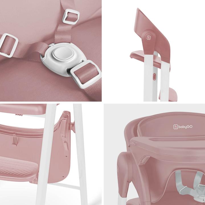 Actual product image BabyGo Levels Highchair rose/white (Highchair)