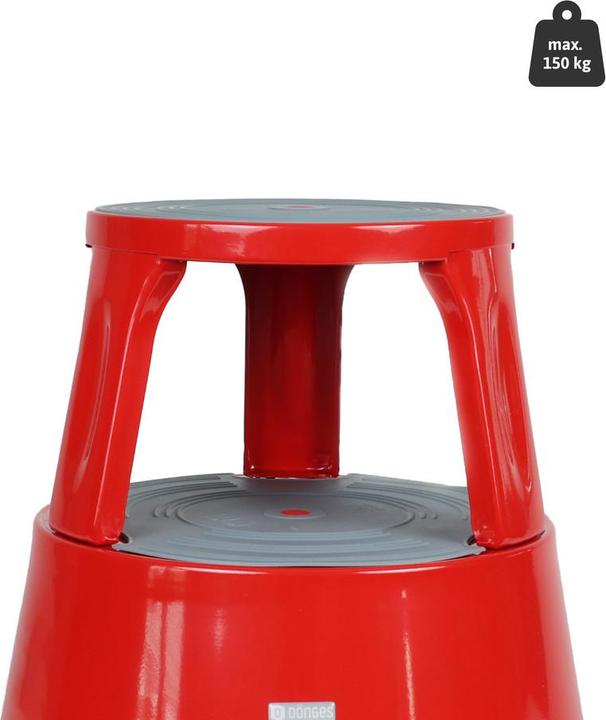 Actual product image Dönges Roller stool, metal, red