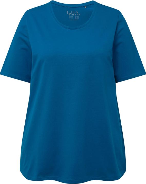 Image du produit Ulla Popken T-shirt en coton bio. Col rond et manches courtes. Coupe évasée (58)