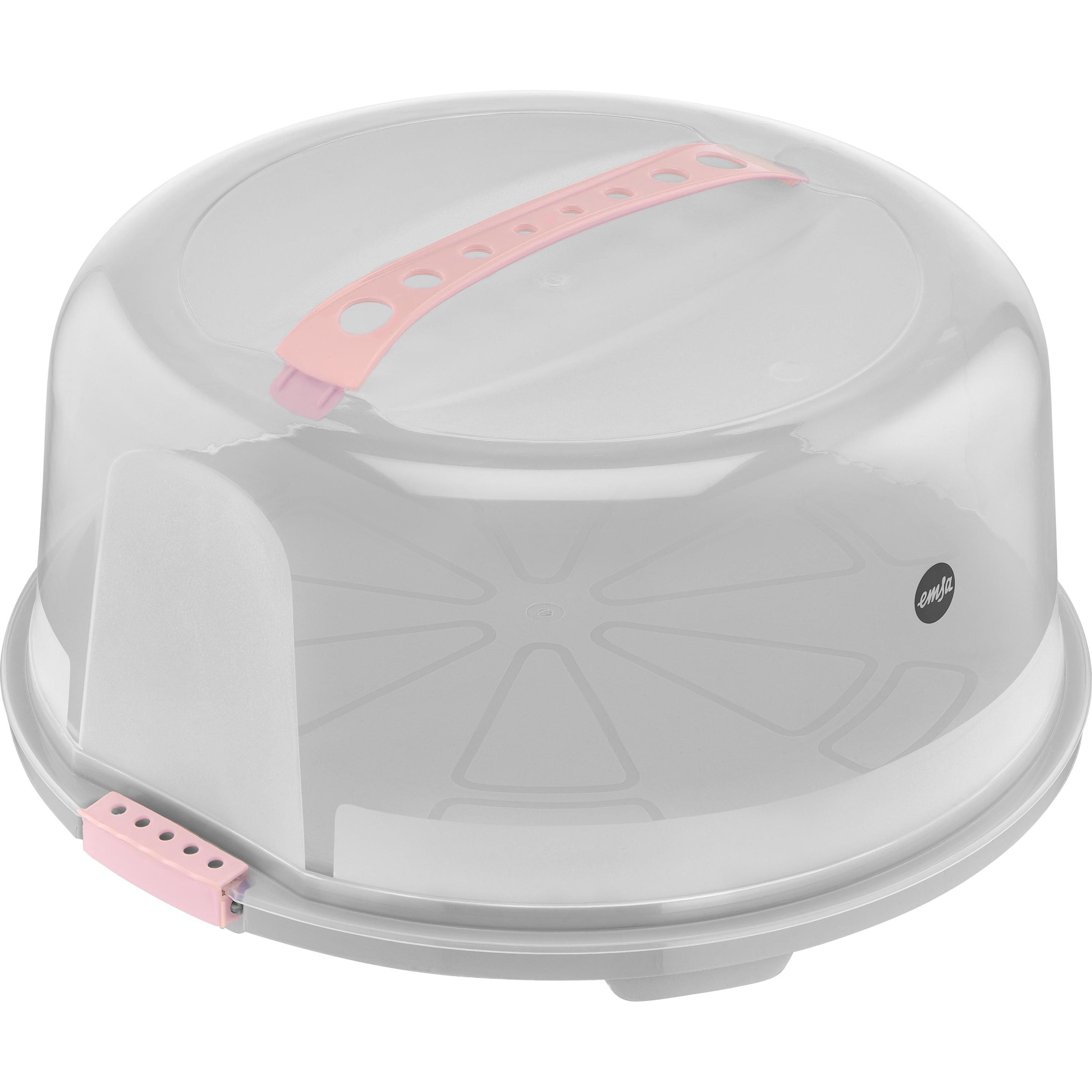 Emsa Prep&Bake, Kuchentransportbox, Rosa, Transparent
