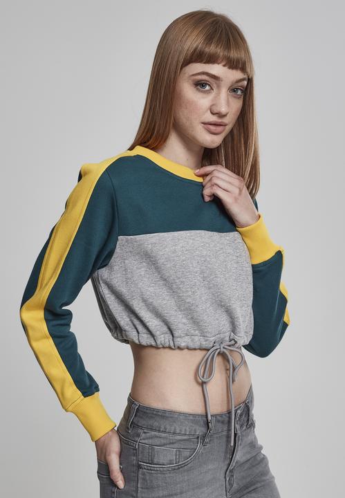 Produktbild Urban Classics Ladies Cropped 3-Tone Stripe Crew (S)