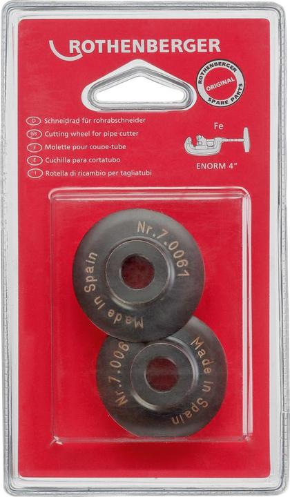 Produktbild Rothenberger Ersatzschneidrad Schneidrad-Ø 41 mm Schnitttiefe 8 mm hochlegiertem, gehärtetem Stahl (Ersatzklinge)