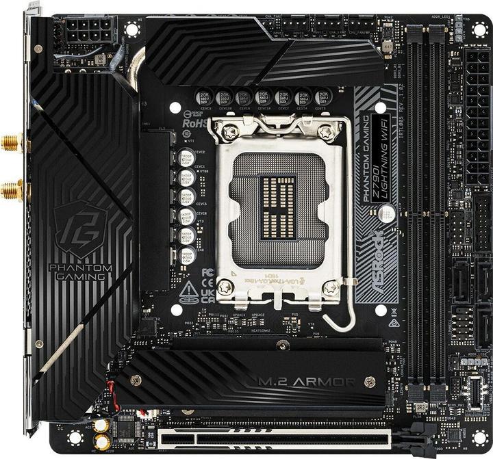 AsRock Z790I Lightning WiFi 1700 mATX HDMI/DP DDR5 detailhandel (LGA 1700, Intel Z790, Mini-ITX)