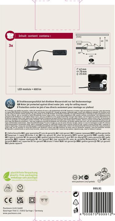 Energie-Label Paulmann Einbauleuchte Calla Set (680 lm)