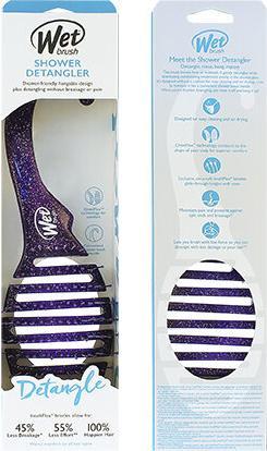 Actual product image Wet Brush Shower Detangler Purple Glitter -