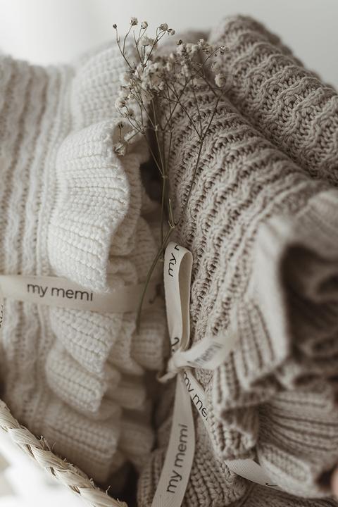 Immagine prodotto My memi Coperta in bambù Frill | Crema