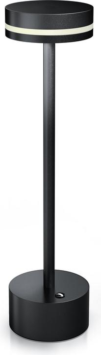 Bearware Tischleuchte dimmbar, LED Tischlampe, 3 Lichtfarben, Akku, Helligkeitsstufen, kabellos, Schwarz