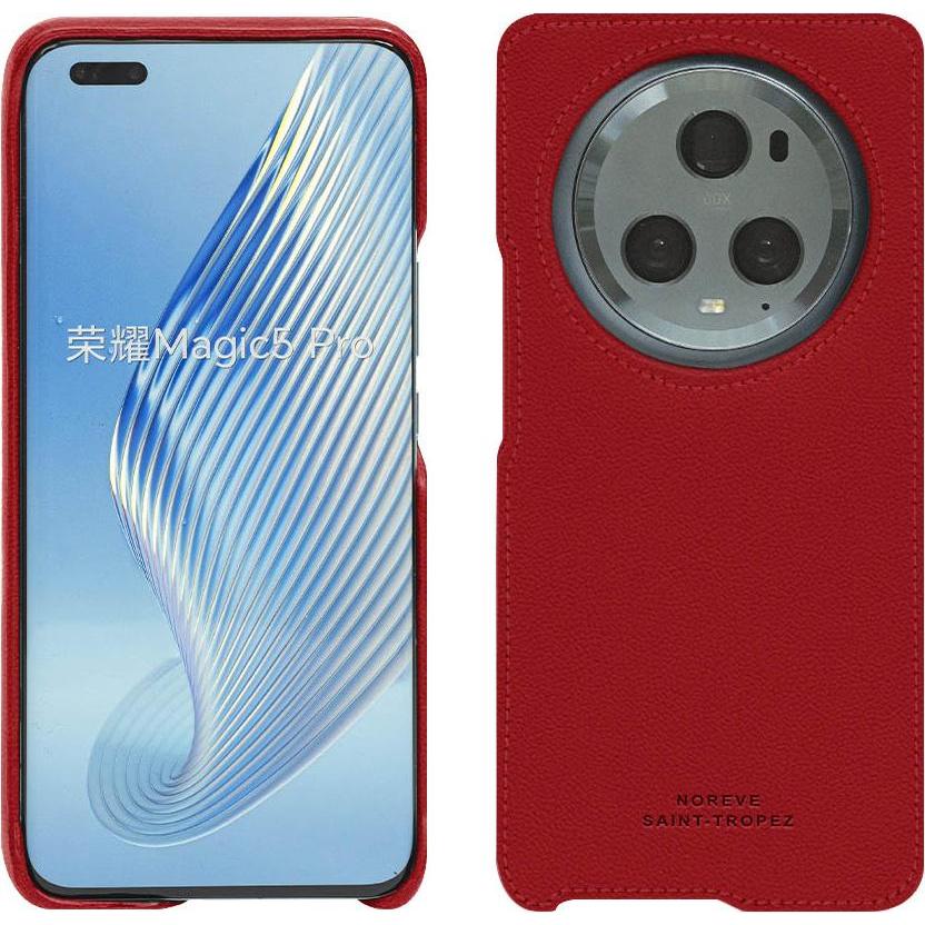 Noreve Lederschutzhülle (Honor Magic5 Pro), Smartphone Hülle, Rot