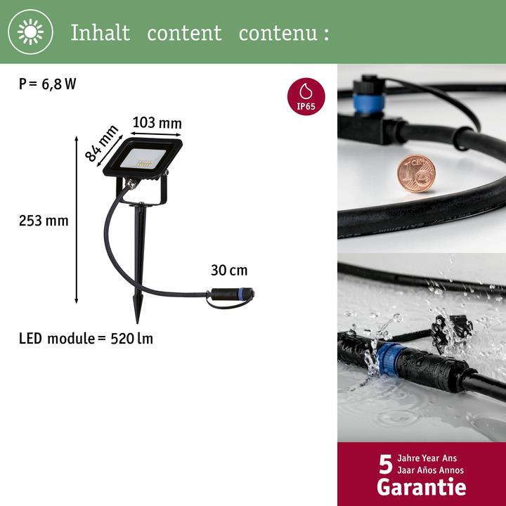 Immagine prodotto Paulmann Outdoor Plug & Shine Spot Flood (650 lm, IP65)