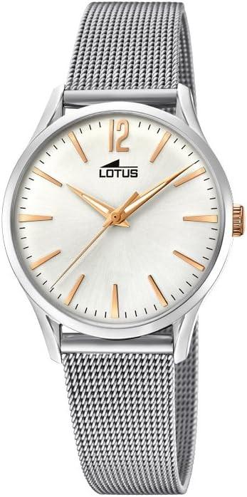 Lotus ladies date classic quartz watch with stainless steel bracelet 184081 silver gold strappy (Analogue wristwatch, 31 mm)