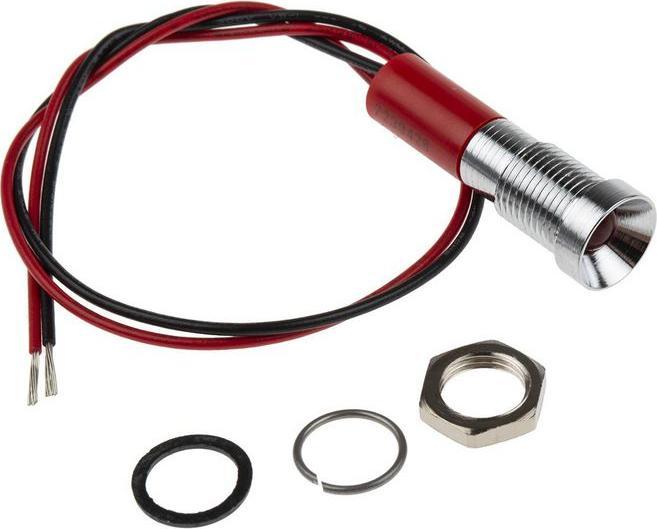 Produktbild RS PRO 8mm vertieft verchro LED Dräht rot 24VDC