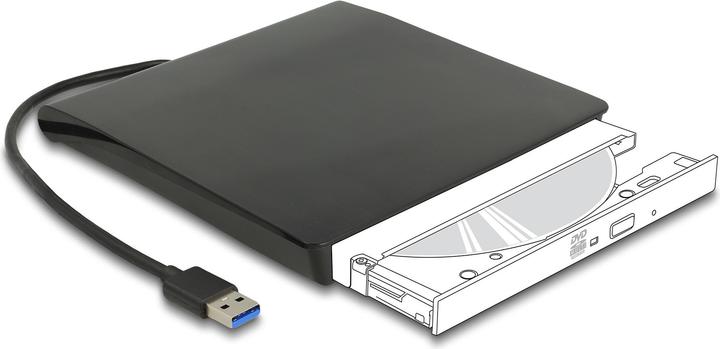 Actual product image Delock External enclosure for 5.25" Slim SATA drives 12.7 mm to SuperSpeed USB 5 Gbps Type-A connector (5.25")