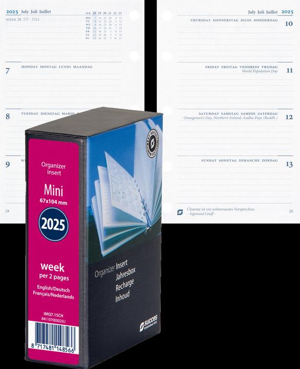 Image du produit Succes Contenu annuel complet Mini janvier - décembre (6,7 x 10,5 cm, Allemand, Anglais, Italien, Français)