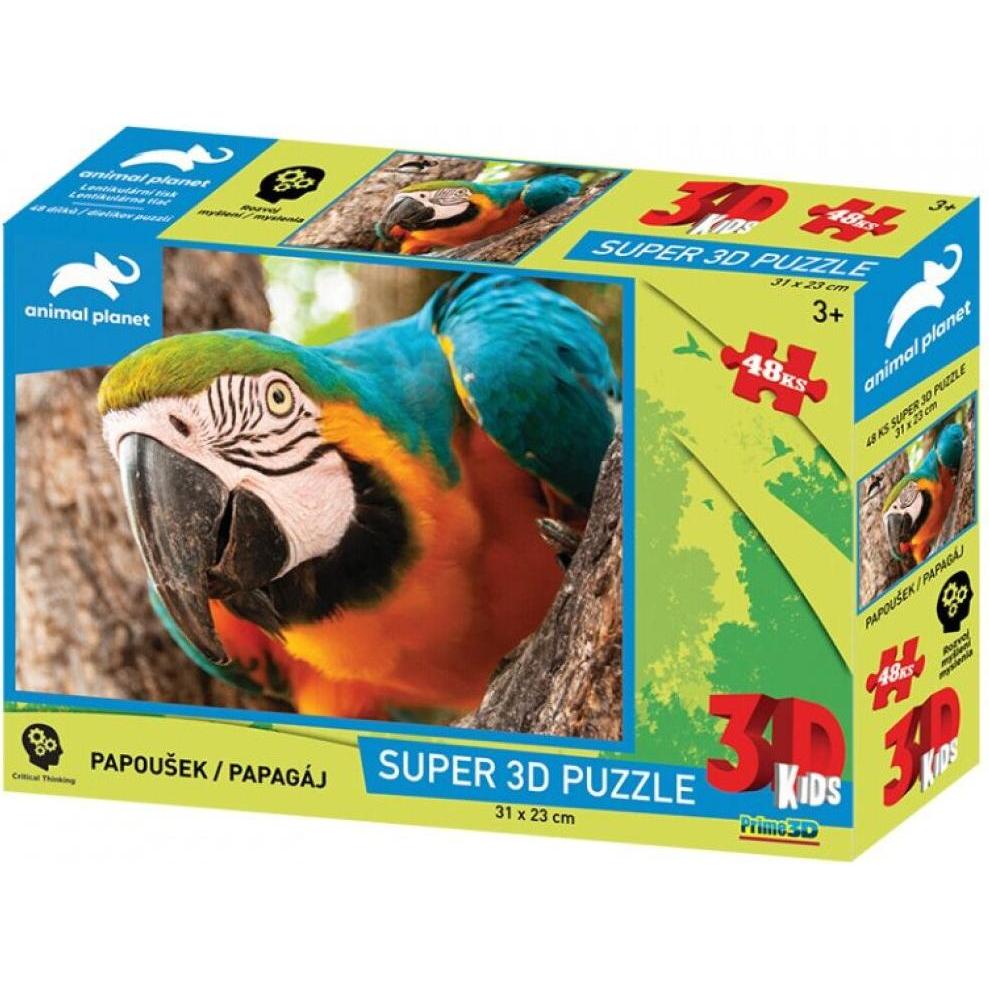 Prime 3D Puzzle Papagei 3D 48 Teile