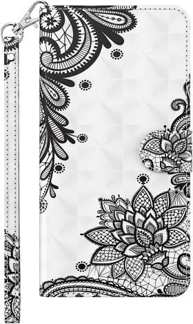 Actual product image Cover-Discount Google Pixel 6 - case glitter effect flowers black (Google Pixel 6)