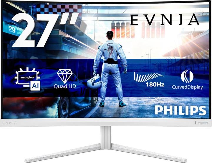 Actual product image Philips Evnia 27M2C5501 - 27 inch QHD Curved Gaming Monitor, white (2560 x 1440 pixels, 27")