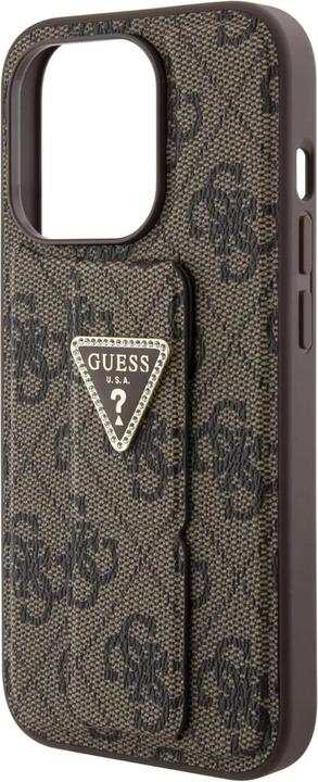 Immagine prodotto Guess GUHCP15LPGS4TDW iPhone 15 Pro 6.1" brązowy/marrone custodia rigida Grip Stand 4G Triangle Strass (Apple iPhone 15 Pro)