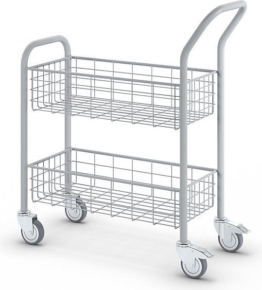 Produktbild eurokraft pro Postverteilwagen, 2 Ladeflächen, Tragfähigkeit 200 kg (38 x 89 x 101 cm)