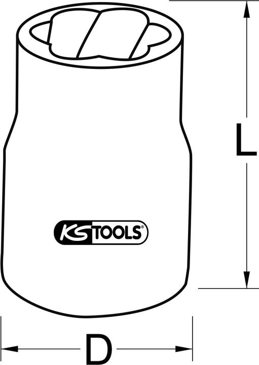 Actual product image KS Tools 3/8" spiral profile power socket
