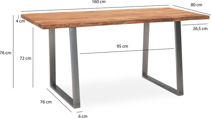 Image du produit Wohnling 160x80x76 (160 x 80 x 76 cm)