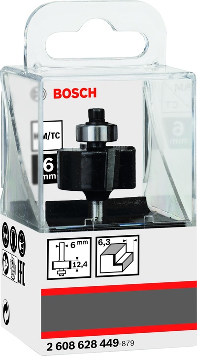 Produktbild Bosch Professional Zubehör Falzfräser, 6 mm, D1 25,4 mm, L 12,4 mm, G 54 mm