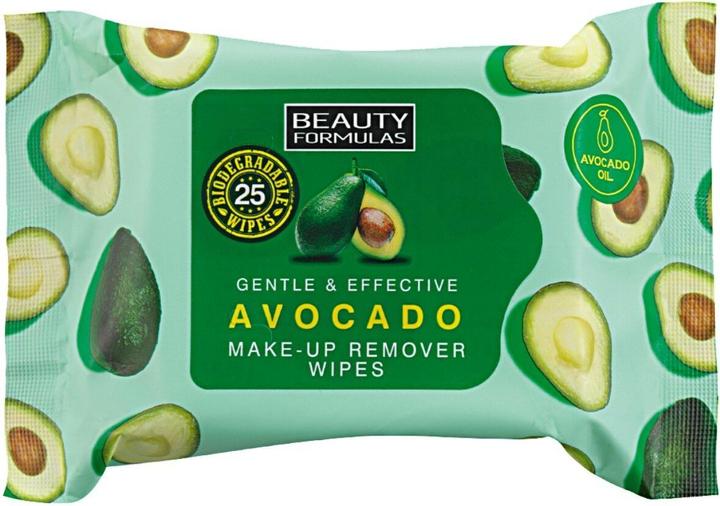 Actual product image Beauty Formulas Makeup Remover Avocado Make-Up Remover Wipes With Avocado Oil 25Pcs. (Facial cleansing wipes)