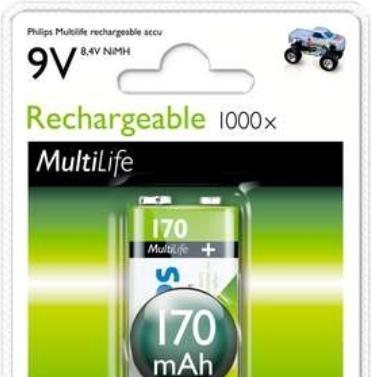 Actual product image ProPlus Philips battery 9V 170 mAh in blister (1 pcs., 9V Block, 170 mAh)