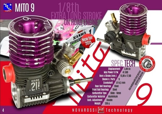 Produktbild Novarossi Motor MITO-9 OnRoad 3.5cc (Virtus-Basis) TUNED