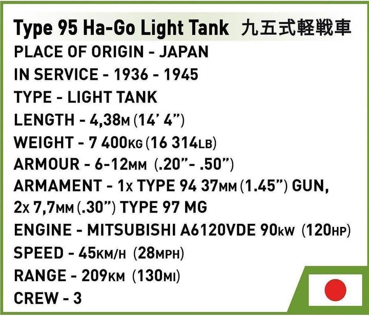 Produktbild Cobi Type 95 Ha-Go / 380 pcs.