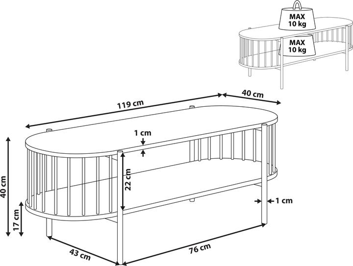 Produktbild Beliani Oreana (119 x 40 x 40 cm)