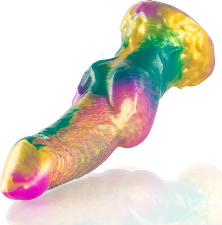 Actual product image Epic Iris Dildo With Rainbow Coloured Testicles Of Pleasure