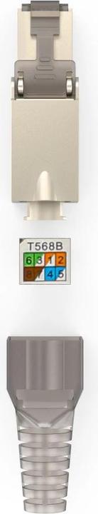 Image du produit Hama Connecteur réseau, CAT-6a, 10 Gbit/s, blindé, montage sans outil, 5 pcs. (S/FTP, CAT6a)